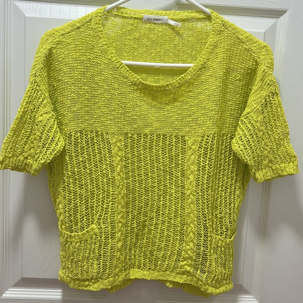 Blu Pepper Lime Lightweight Sweater with Textured Knit